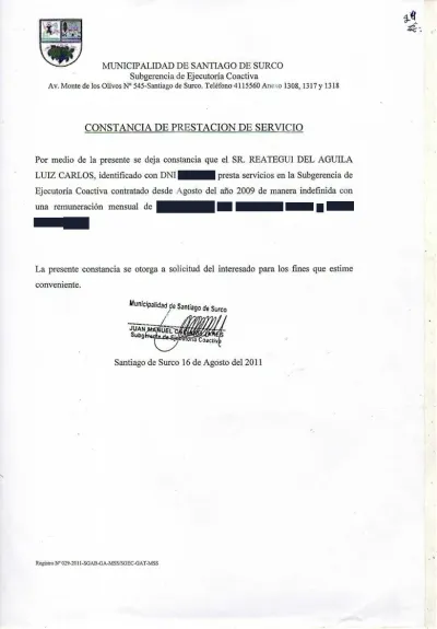 Miniatura del documento: Constancia de servicios — Municipalidad de Santiago de Surco